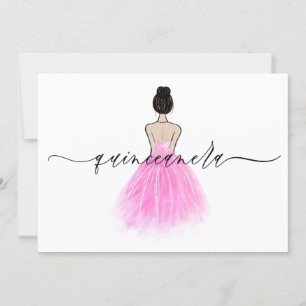 Blush Pink Gospel Dress Script Quinceanera Party Einladung