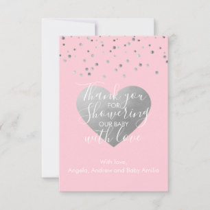 Blush Pink & Gray Girl Baby Dusche Danke FOTO