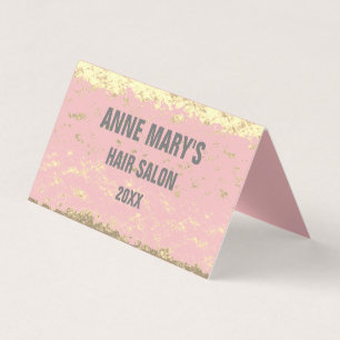 Blush Pink Gray Hair Salon Gold Glitzer Patterns Visitenkarten