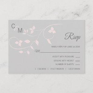 Blush Pink & Gray UAWG Spring Summer Wedding RSVP Karte