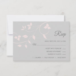 Blush Pink & Gray UAWG Spring Summer Wedding RSVP Karte