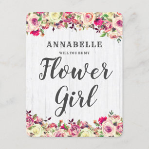 Blush Pink & Green Rose werden Sie mein Blumenmädc Einladung