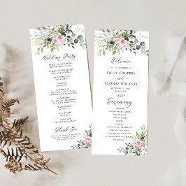 Blush Pink Greenerity Hochzeitsprogramm Programm