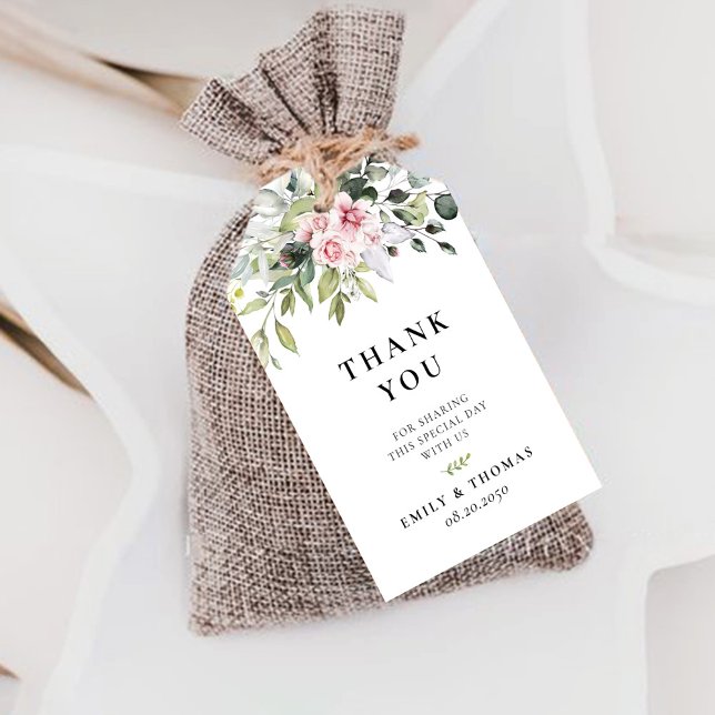 Blush Pink Greenery-Geschenk-Tag Geschenkanhänger (Von Creator hochgeladen)