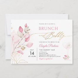 Blush Pink Gum Eukalyptus Brunch Bubbly Einladung