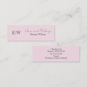 Blush-Pink-Haar-, Make-up- und Schönheitsstudio-Mo Mini Visitenkarte