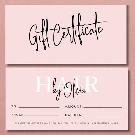 Blush Pink Hair Salon Logo Geschenkgutscheine