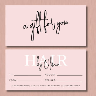 Blush Pink Hair Salon Logo Geschenkgutscheine