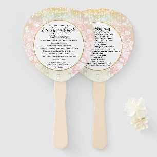 Blush Pink Heart Leaf Tree Hochzeitsprogramm Fächer