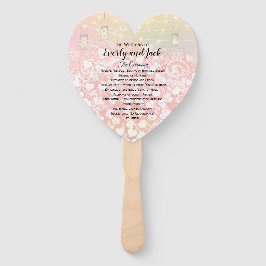 Blush Pink Heart Leaf Tree Hochzeitsprogramm Fächer