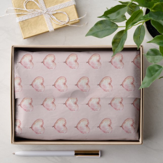 Blush Pink Hearts Birthday Seidenpapier (Geschenk)