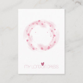 BLUSH PINK HEARTS WATERCOLOR STUD EARRING DISPLAY VISITENKARTE