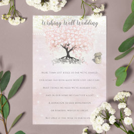 Blush Pink Herzleaf wünscht gute Hochzeit Begleitkarte