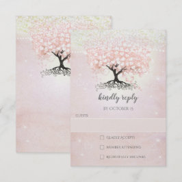 Blush Pink Herzleder Tree Land Hochzeit UAWG in Ro Einladung