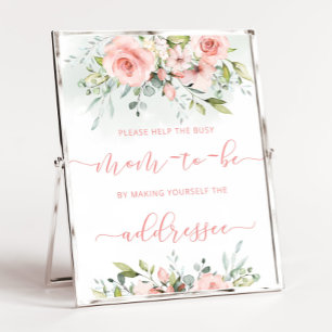 Blush Pink hilft der Mama "Besetzt" Adresse und Um Poster