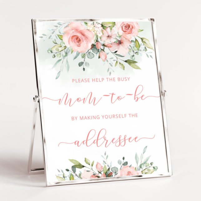 Blush Pink hilft der Mama "Besetzt" Adresse und Um Poster (Von Creator hochgeladen)