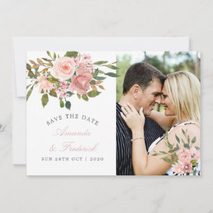 Blush Pink Hochzeit blumenreich Save the Date