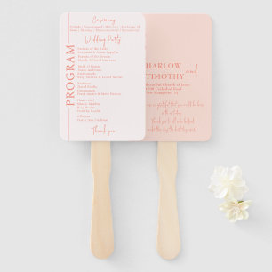 Blush Pink Hochzeitsprogramm Fächer