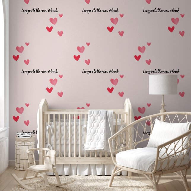 Blush Pink Hört Liebe Sie Tapete (Kinder)