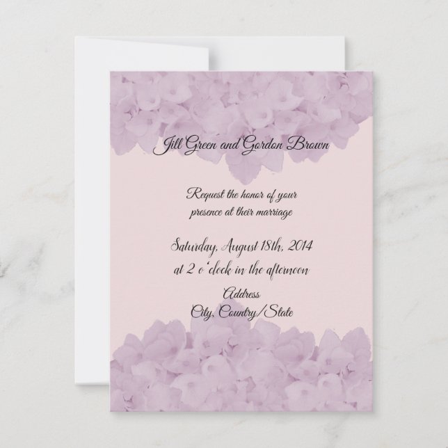 Blush Pink Hydrangea Hochzeitseinladung Einladung (Vorderseite)