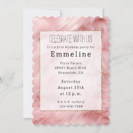 Blush Pink Imitate Fur Einladung