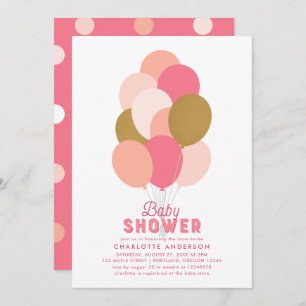 Blush Pink Imitate Gold Balloons Babydusche Einladung