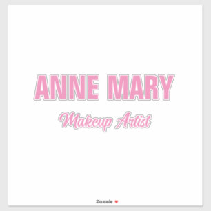 Blush Pink Individuelle Name Makeup Artist Busines Aufkleber