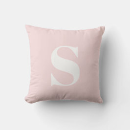 Blush Pink Initial Mit Monogramm Outdoor Pillow Kissen