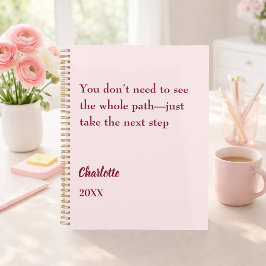 Blush pink inspirational goal quote 2026 planer
