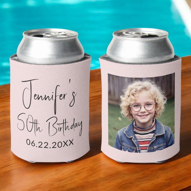 Blush Pink Instagram Foto zum 50. Geburtstag Dosenkühler (Von Creator hochgeladen)