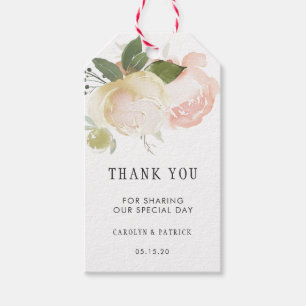 Blush Pink Ivory Peony Wedding Vielen Dank Geschenkanhänger