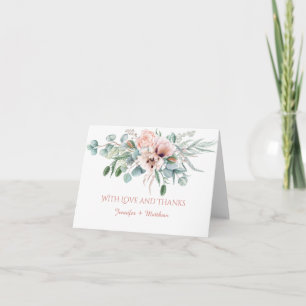 Blush Pink Ivory Poppies Peonies Floral Vielen Dan Dankeskarte