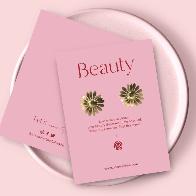 Blush Pink Jewelry Earring Display Card (Von Creator hochgeladen)