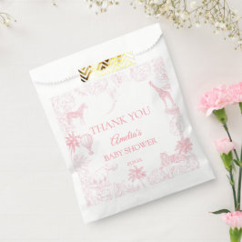 Blush Pink Jungle Safari Animals Baby Shower Geschenktütchen