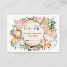 Blush Pink Jungle Safari Baby Girl Diaper Raffel