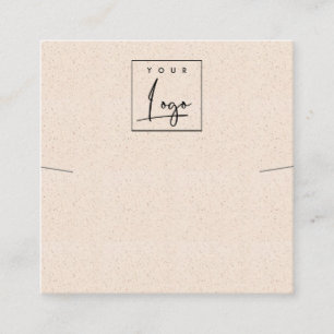Blush Pink Keramik Textur Nekklace Band Display Quadratische Visitenkarte