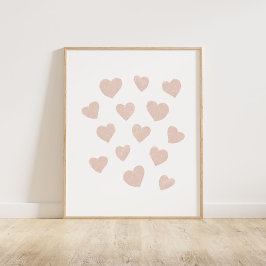 Blush Pink Kleine Herzen Poster