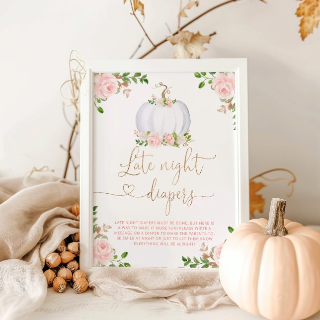 Blush Pink Kürbis Spate night diapers game Poster (Von Creator hochgeladen)