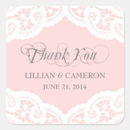 Blush Pink Lace Doily Danke, dass Sie Aufkleber be