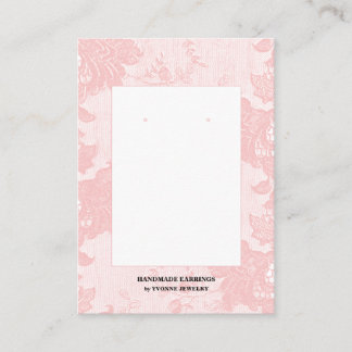 Blush Pink Lace Earring Display  Business Card Visitenkarte