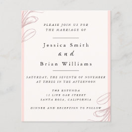 Blush Pink Leaf Wedding Flyer