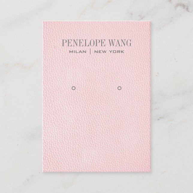 Blush Pink Leather Look Juweliervorführung Visitenkarte (Vorderseite)
