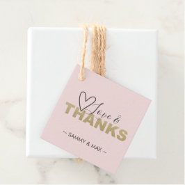 Blush Pink Liebe und Danke für die Tags Geschenkanhänger