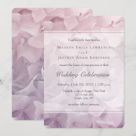 Blush Pink Lila Hydrangea Sommerblumenhochzeit Einladung