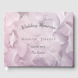 Blush Pink Lila Hydrangea Sommerblumenhochzeit Gästebuch