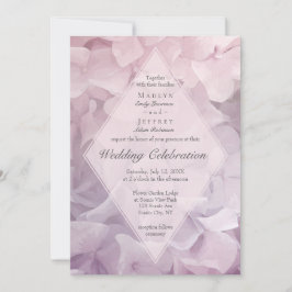 Blush Pink Lila Hydrangea Summer Garden Wedding Einladung