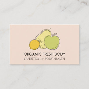Blush Pink Line Food Frucht Diätetiker Ernährung Visitenkarte
