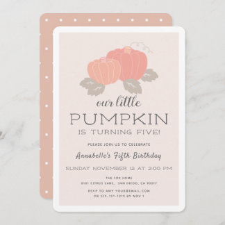 Blush Pink Little Pumpkin Girl Geburtstag Einladung