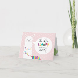 Blush Pink Llama Cactus Foto Vielen Dank Karte