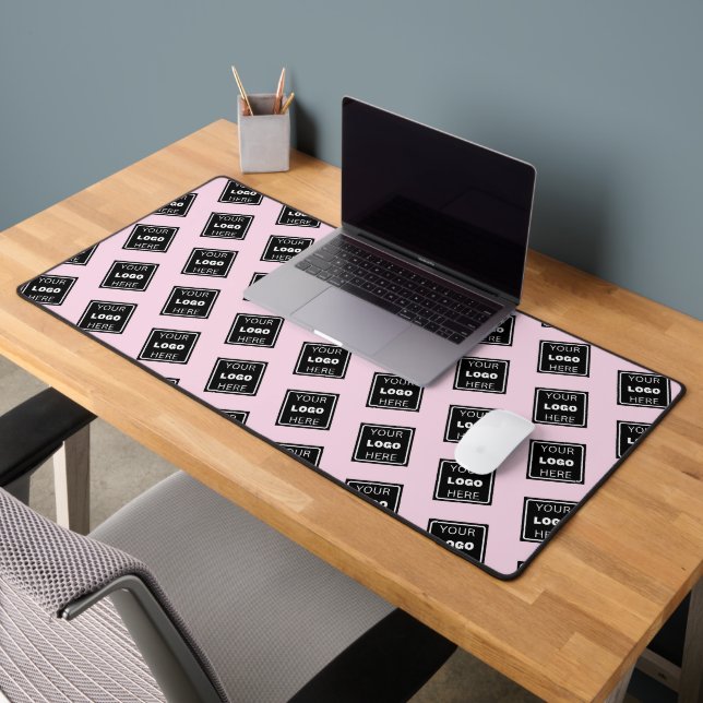 Blush-Pink-Logo-Muster Schreibtischunterlage (Büro 2)